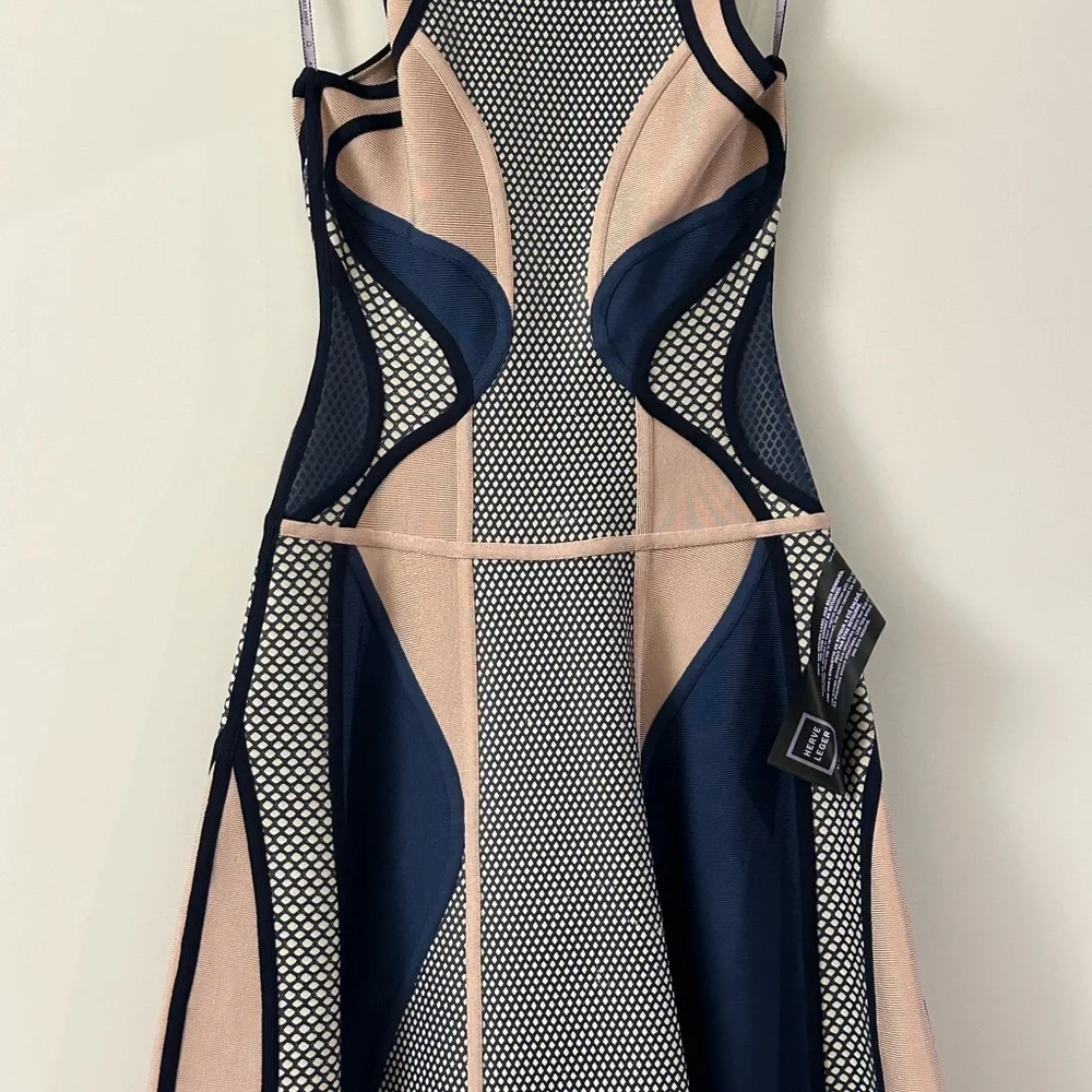 Herve Leger Natia Dress in Navy and multicolor size S - Picture 8 of 10